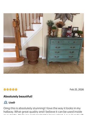 My Texas House 16 inch Brown Woven Resin Urn Planter - Walmart.